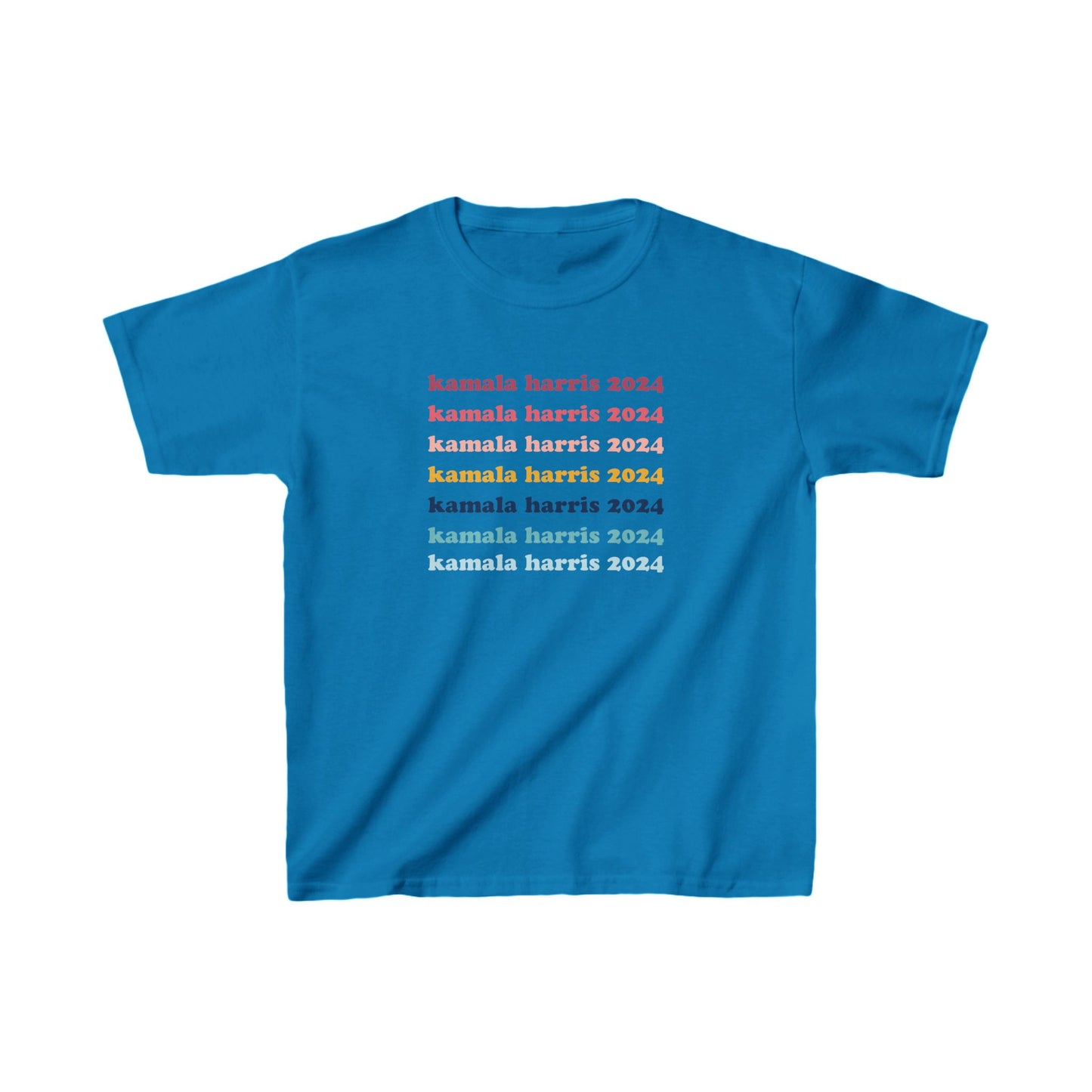 Kids Kamala Harris 2024 Retro Rainbow Tee