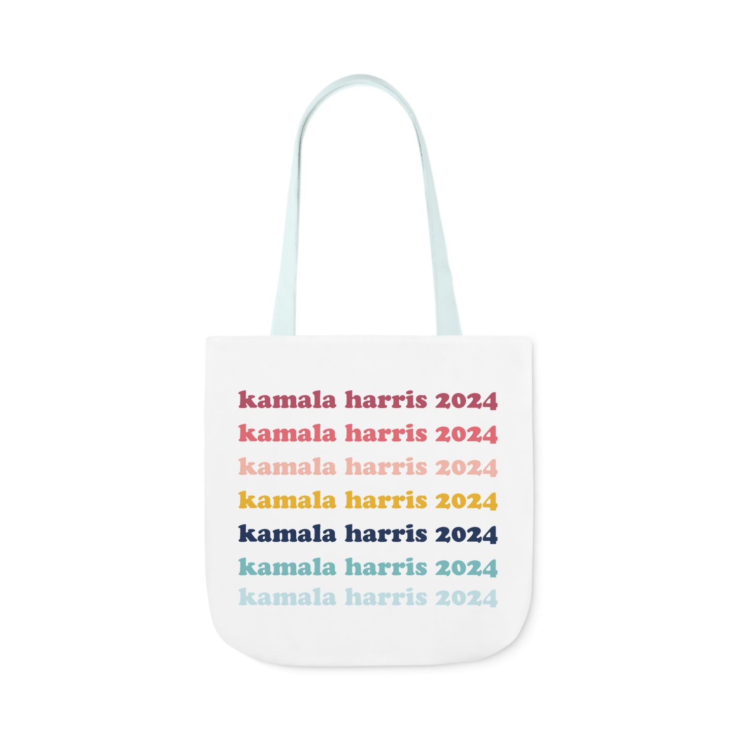 Kamala Harris 2024 Retro Rainbow Canvas Tote Bag