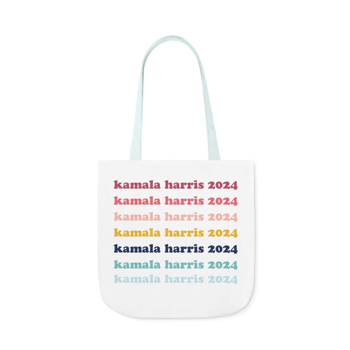 Kamala Harris 2024 Retro Rainbow Canvas Tote Bag