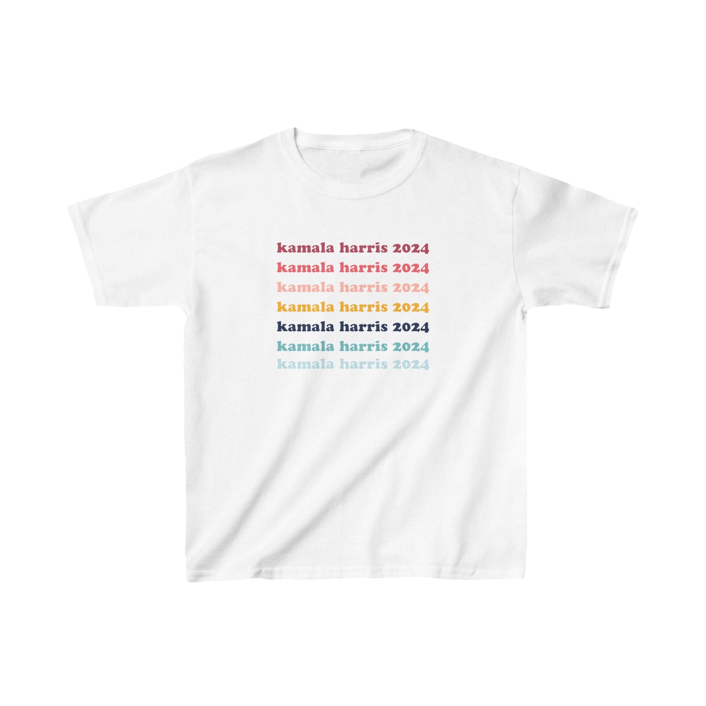 Kids Kamala Harris 2024 Retro Rainbow Tee