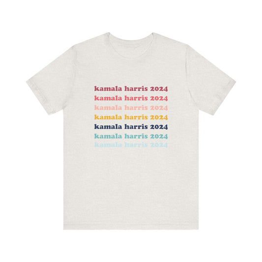 Kamala Harris 2024 Retro Rainbow Tee