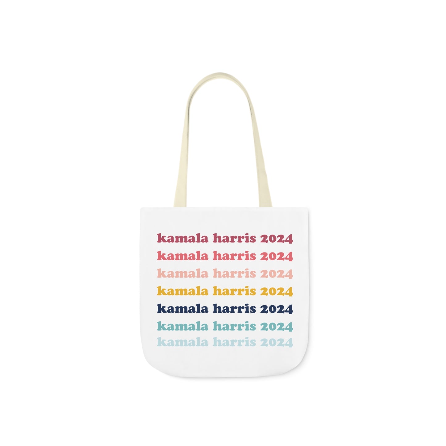 Kamala Harris 2024 Retro Rainbow Canvas Tote Bag