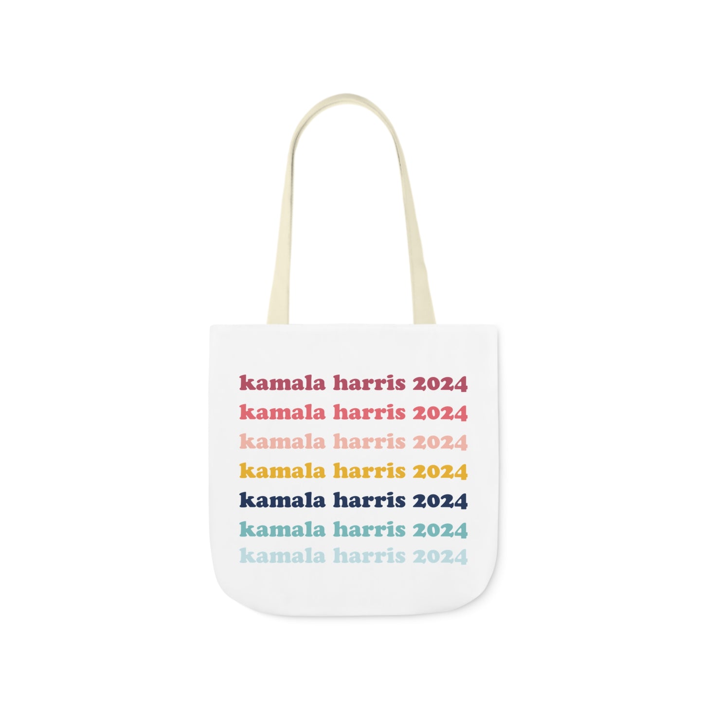 Kamala Harris 2024 Retro Rainbow Canvas Tote Bag