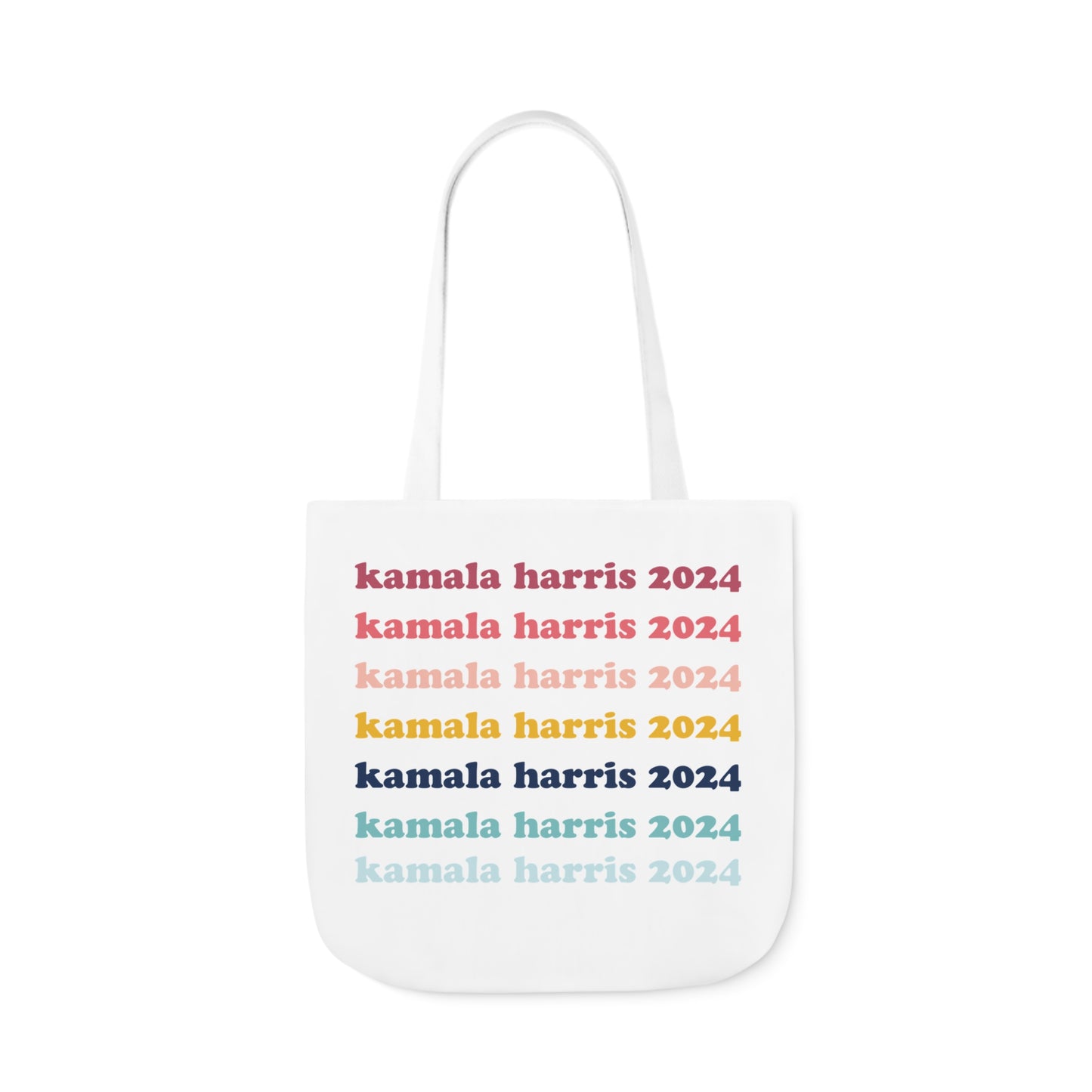 Kamala Harris 2024 Retro Rainbow Canvas Tote Bag