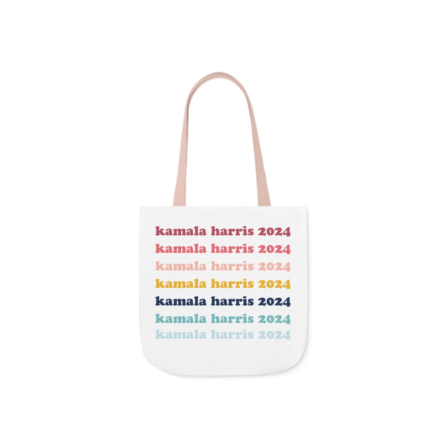 Kamala Harris 2024 Retro Rainbow Canvas Tote Bag