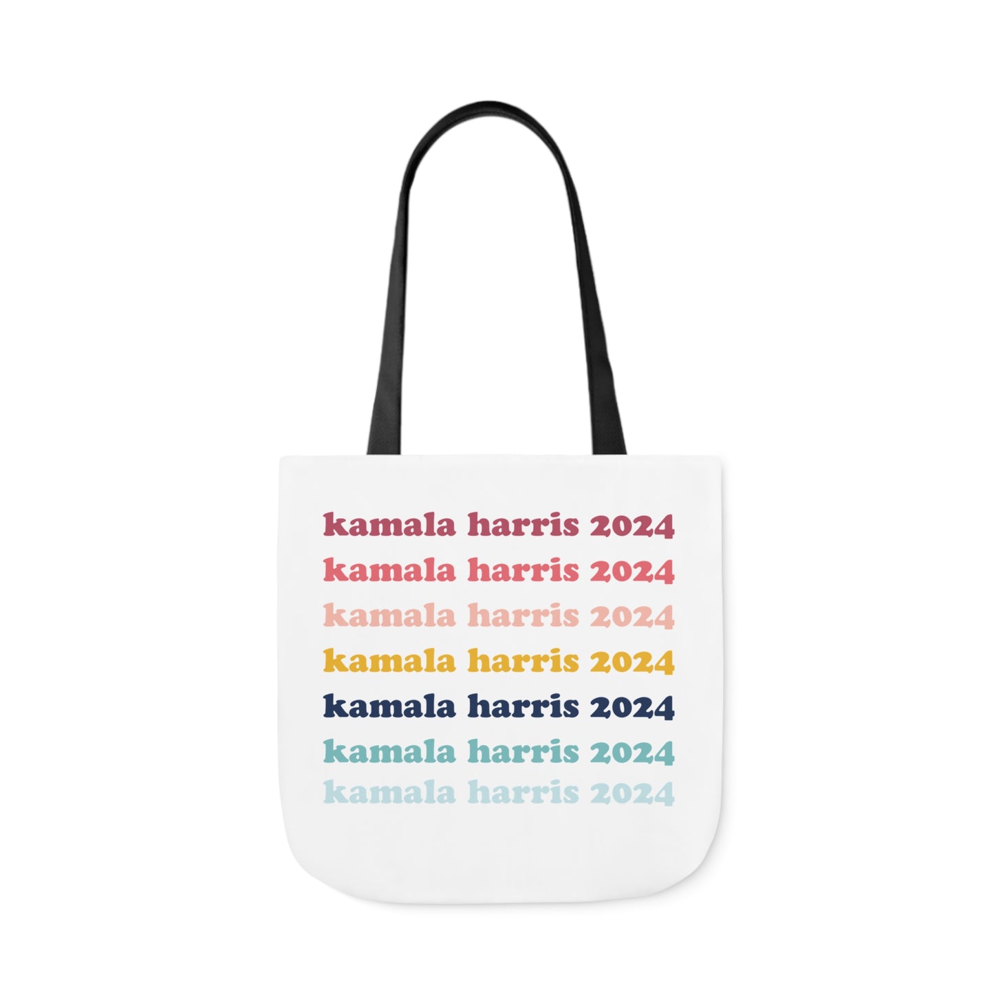 Kamala Harris 2024 Retro Rainbow Canvas Tote Bag