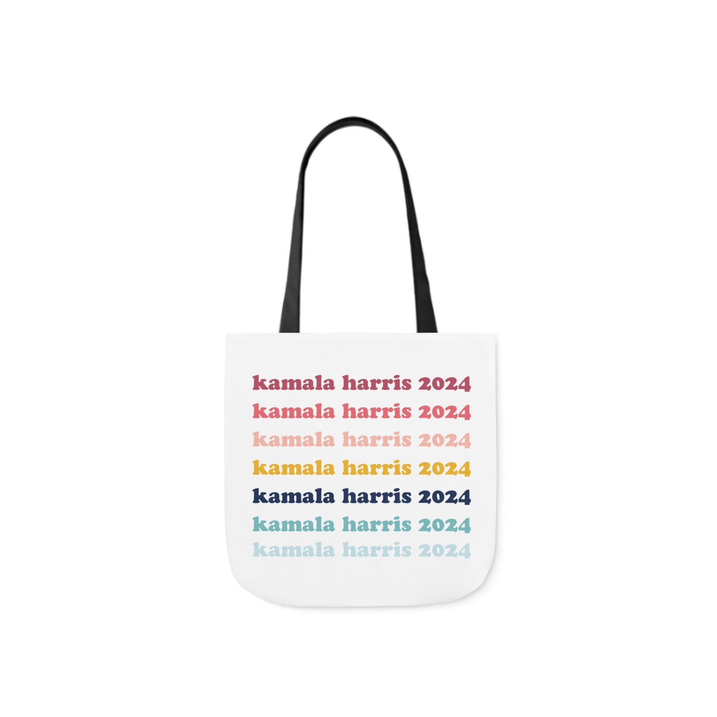 Kamala Harris 2024 Retro Rainbow Canvas Tote Bag