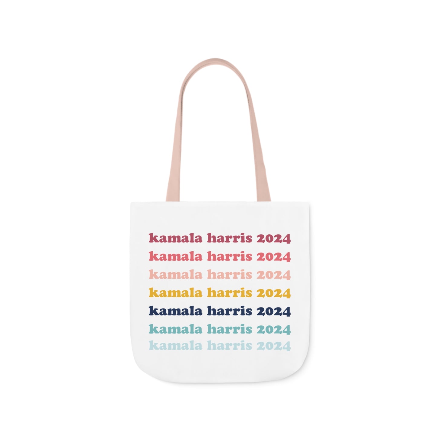Kamala Harris 2024 Retro Rainbow Canvas Tote Bag