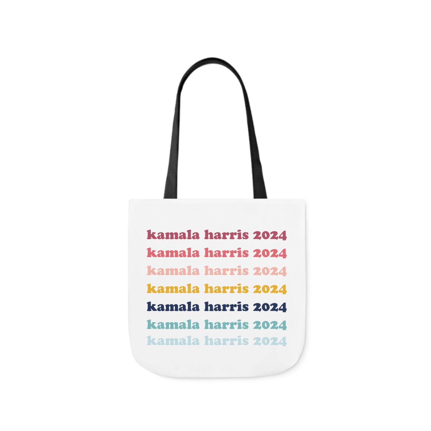 Kamala Harris 2024 Retro Rainbow Canvas Tote Bag