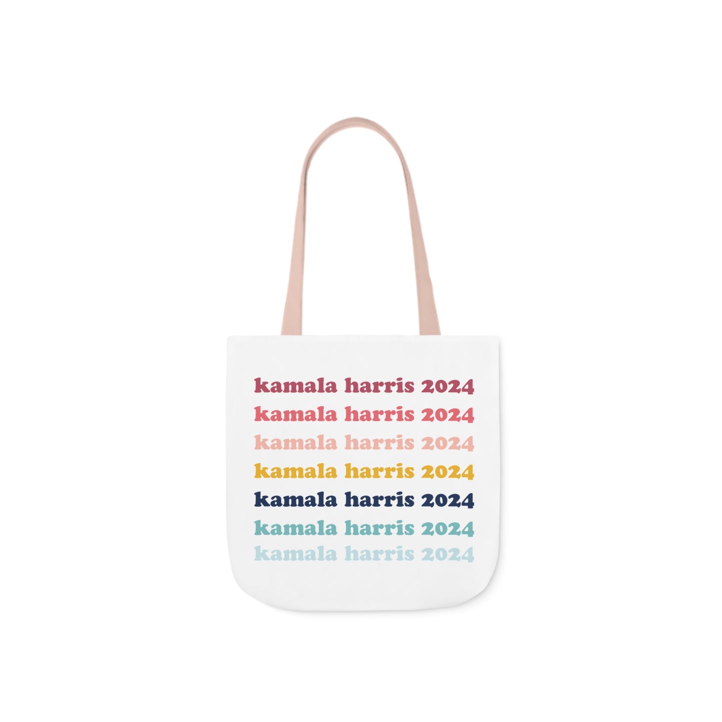 Kamala Harris 2024 Retro Rainbow Canvas Tote Bag