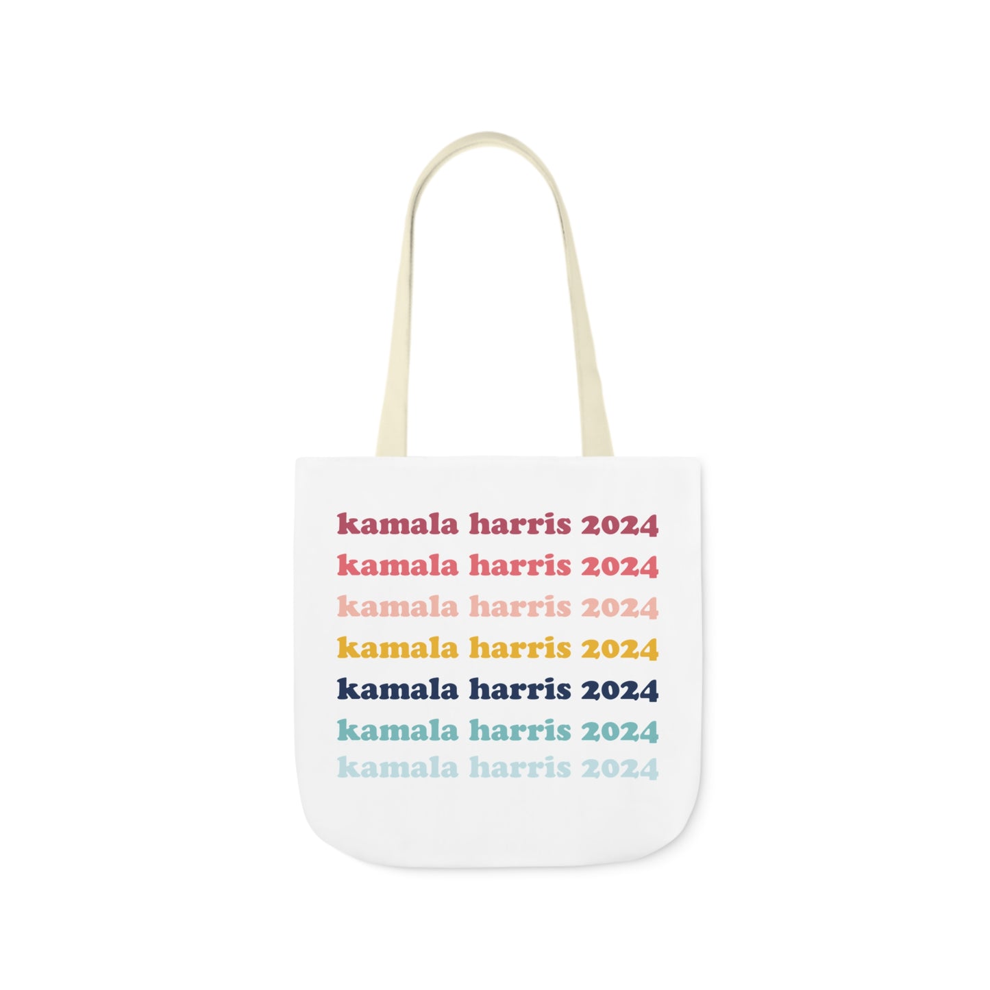 Kamala Harris 2024 Retro Rainbow Canvas Tote Bag