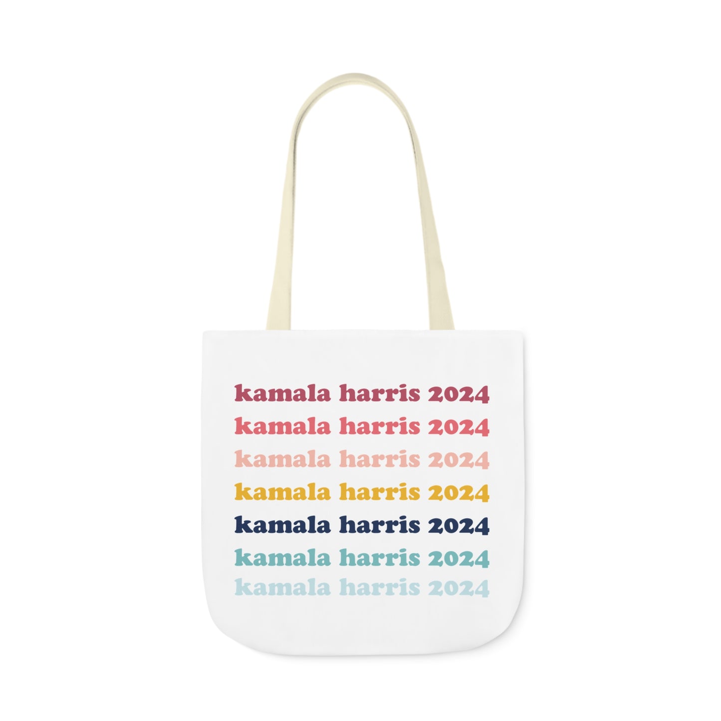 Kamala Harris 2024 Retro Rainbow Canvas Tote Bag