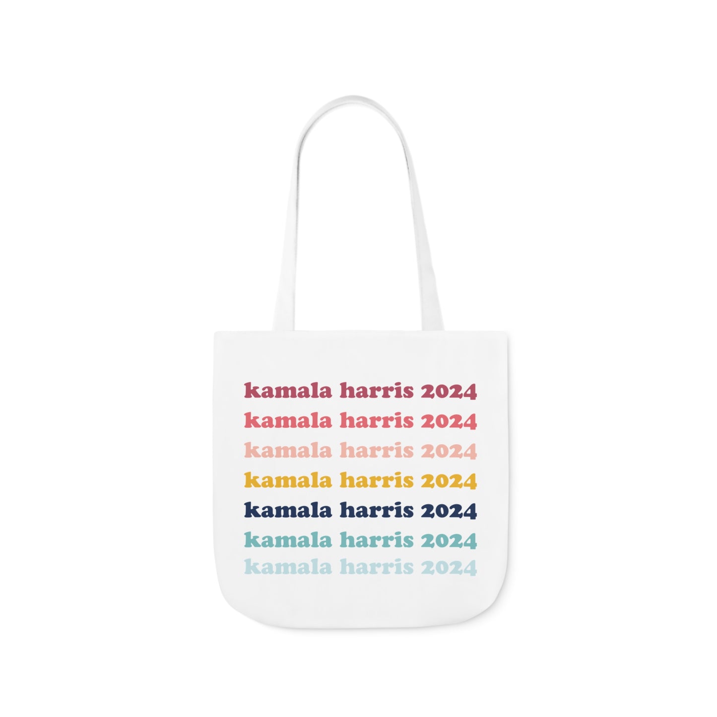 Kamala Harris 2024 Retro Rainbow Canvas Tote Bag