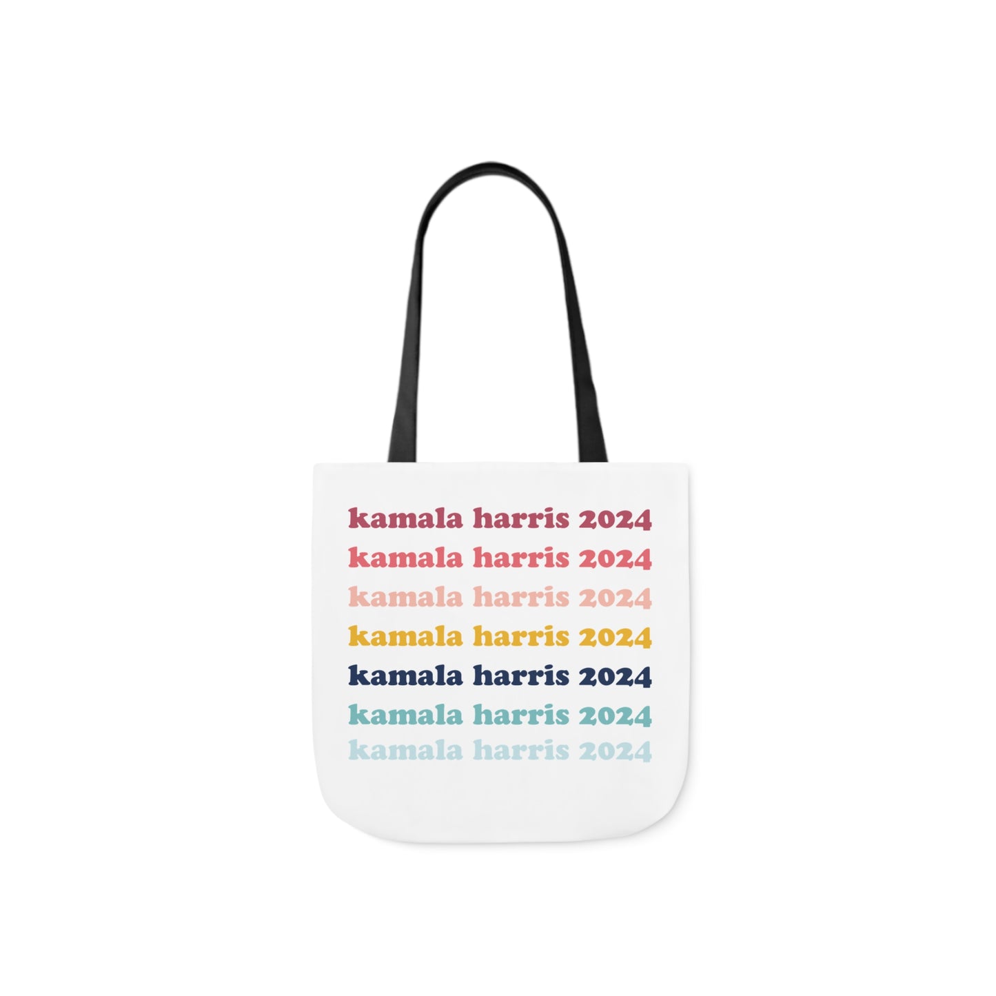 Kamala Harris 2024 Retro Rainbow Canvas Tote Bag