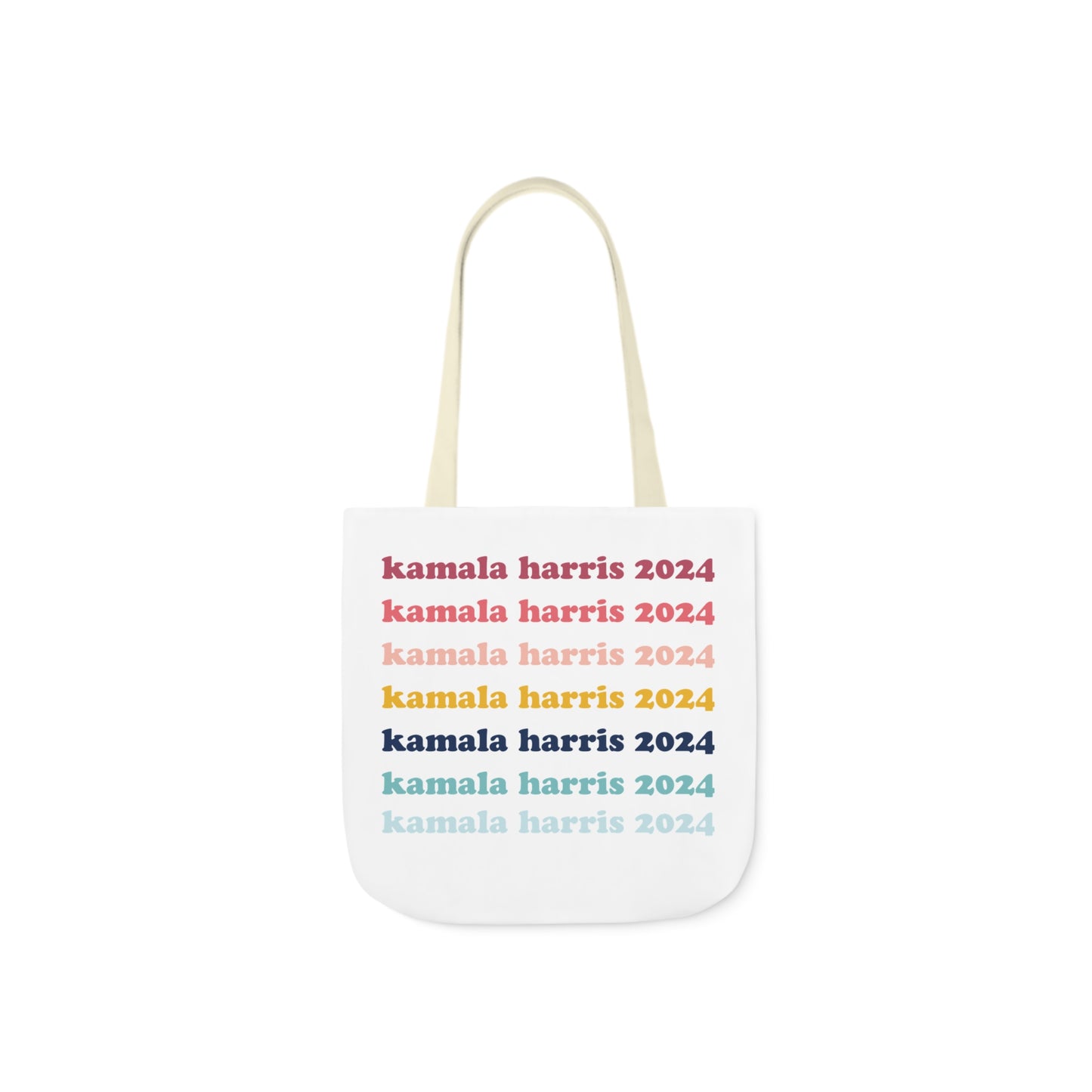 Kamala Harris 2024 Retro Rainbow Canvas Tote Bag