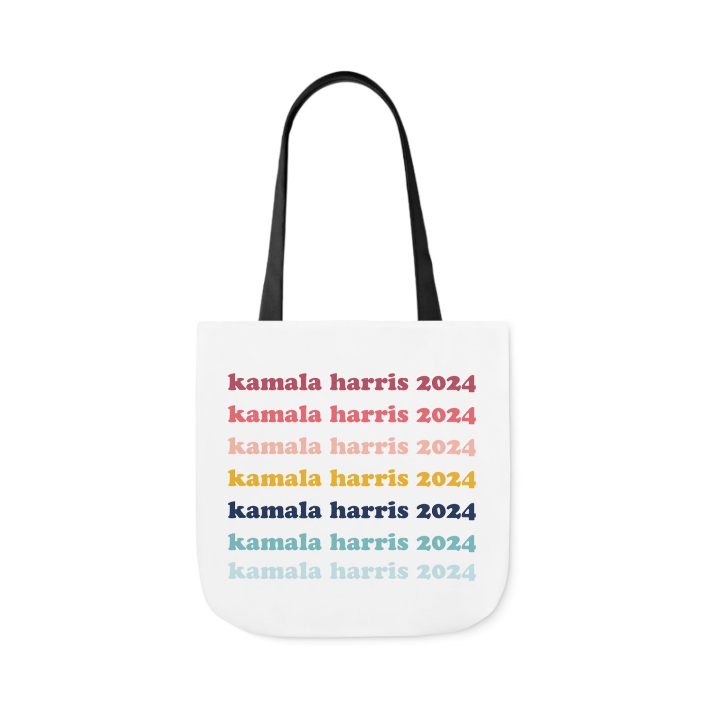 Kamala Harris 2024 Retro Rainbow Canvas Tote Bag