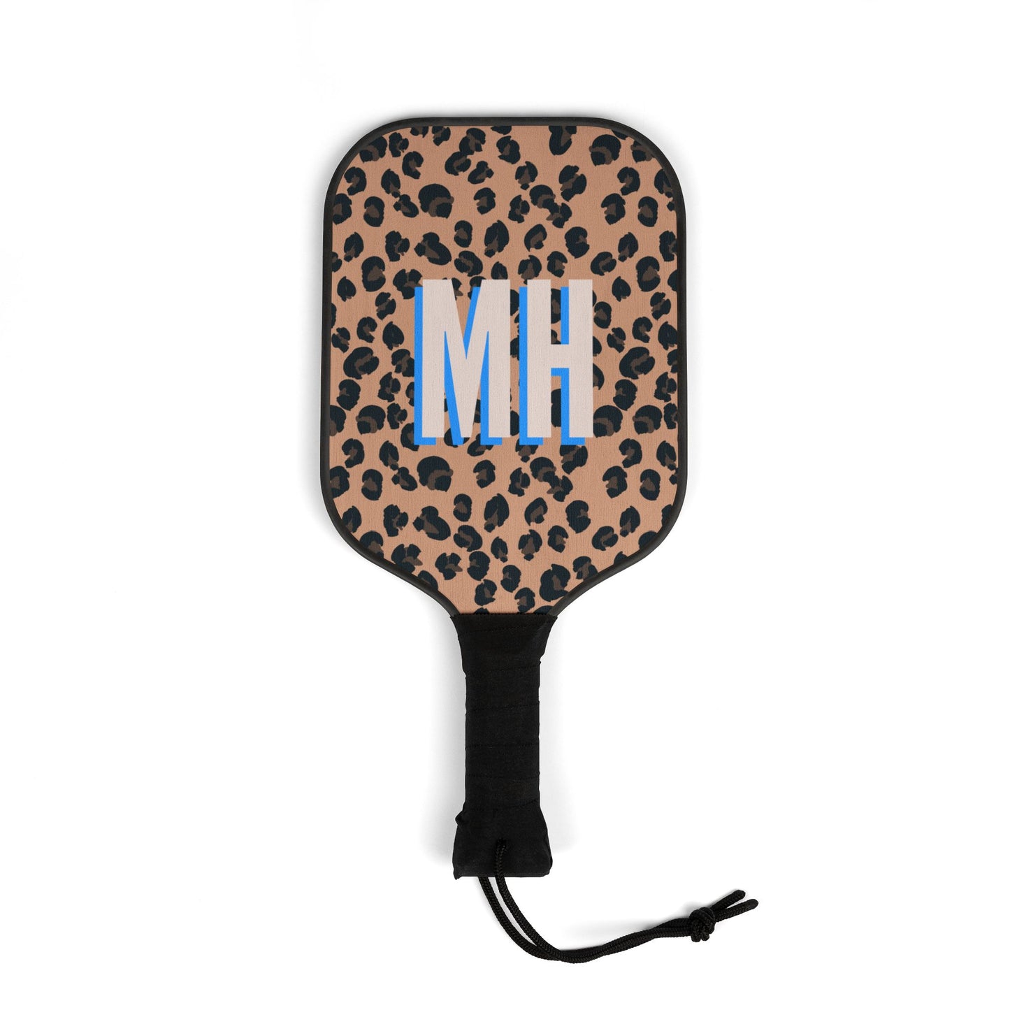 Leopard Print Pickleball Kit with Personalized Paddles and Balls
