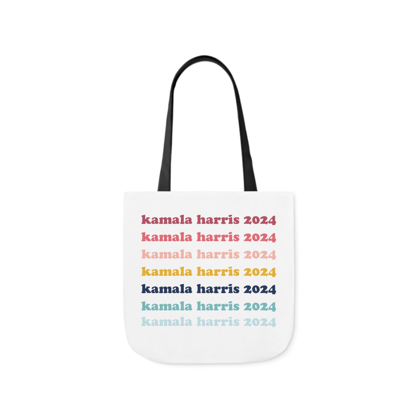 Kamala Harris 2024 Retro Rainbow Canvas Tote Bag