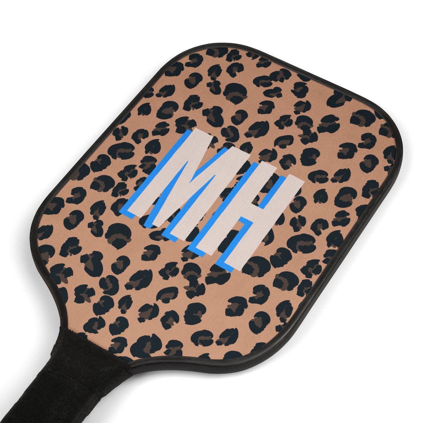 Leopard Print Pickleball Kit with Personalized Paddles and Balls