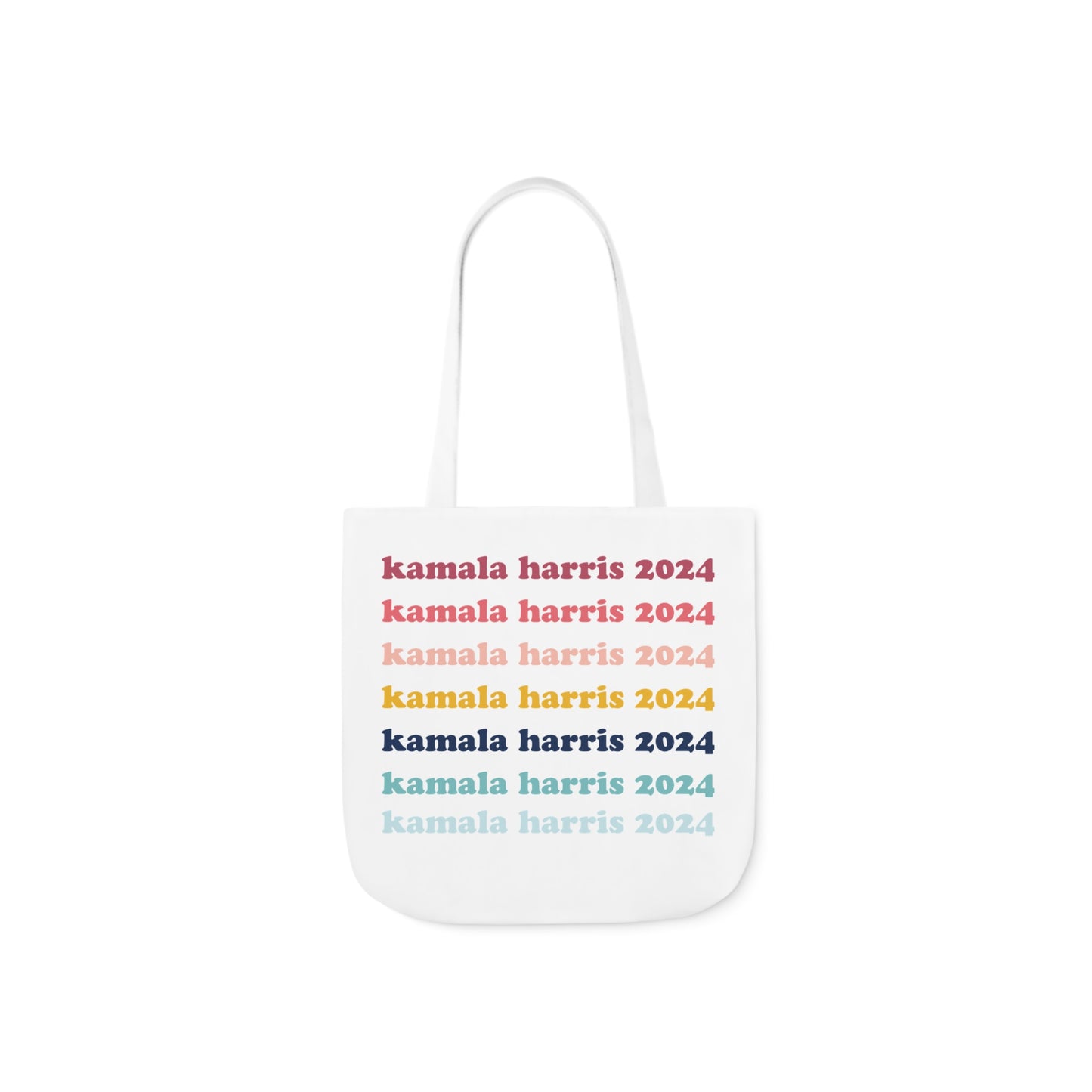 Kamala Harris 2024 Retro Rainbow Canvas Tote Bag