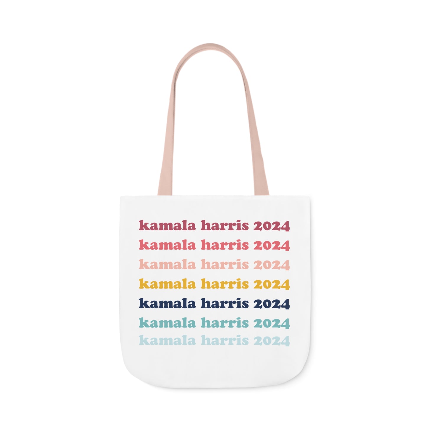 Kamala Harris 2024 Retro Rainbow Canvas Tote Bag