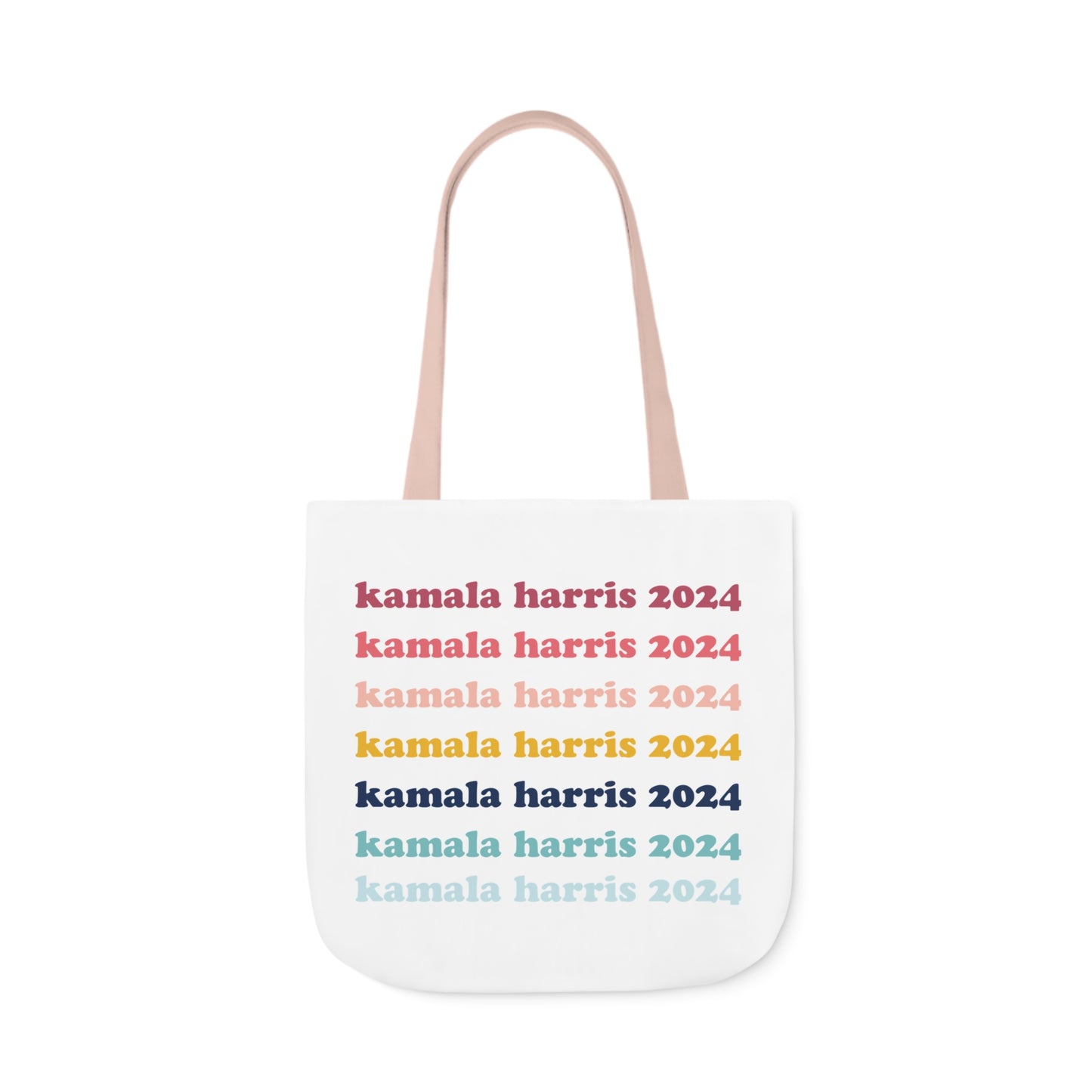 Kamala Harris 2024 Retro Rainbow Canvas Tote Bag