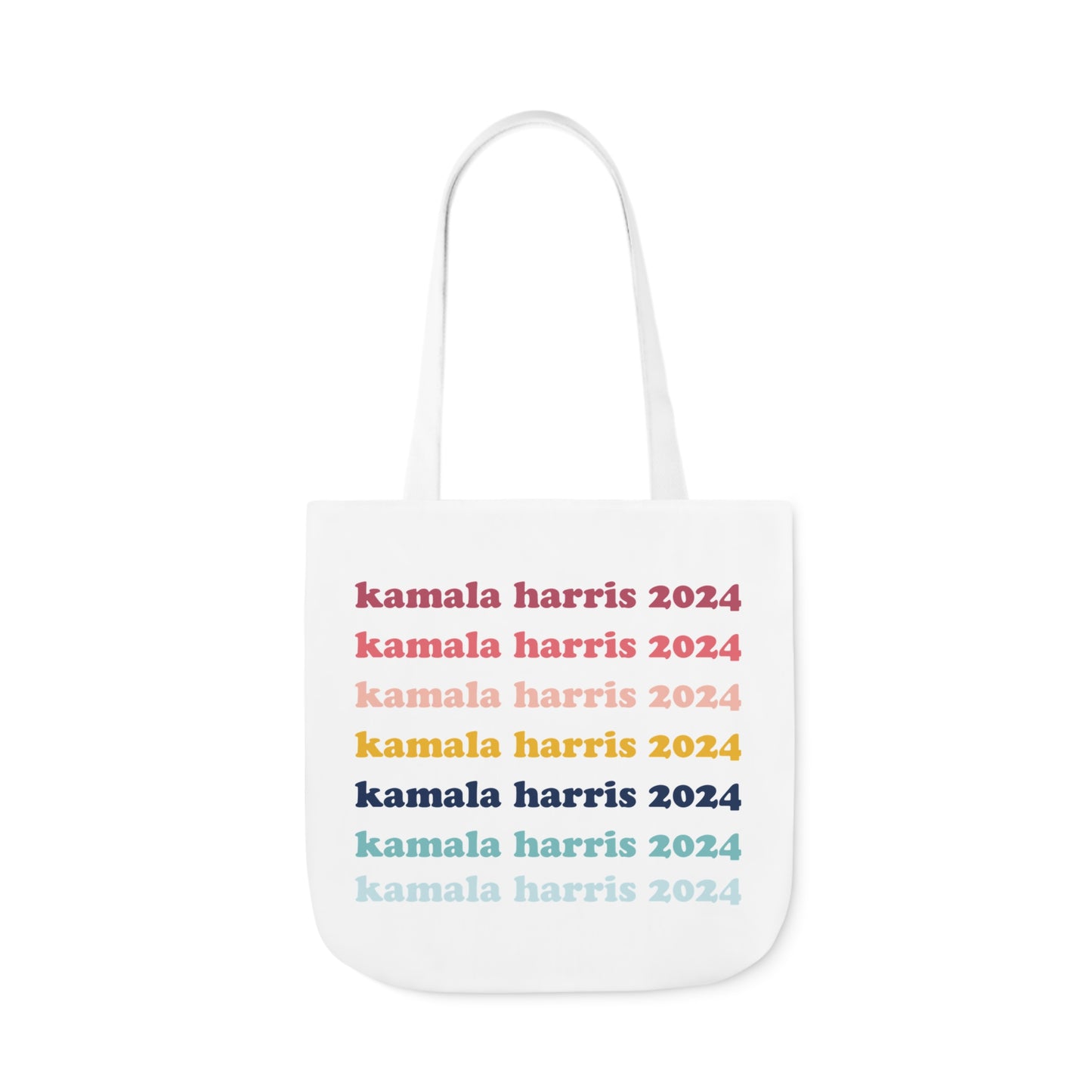Kamala Harris 2024 Retro Rainbow Canvas Tote Bag