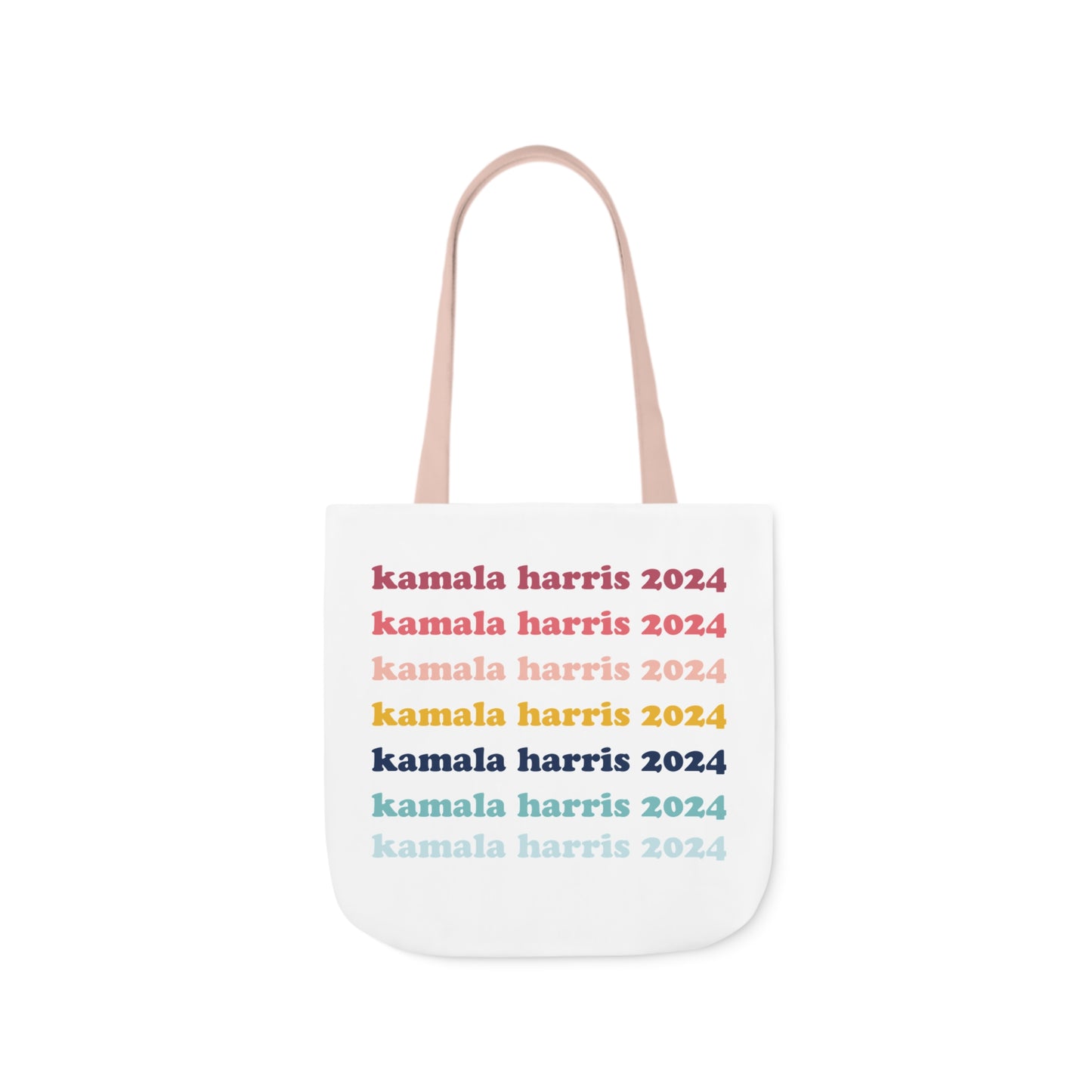 Kamala Harris 2024 Retro Rainbow Canvas Tote Bag