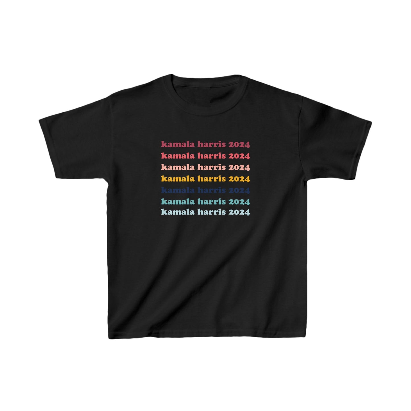 Kids Kamala Harris 2024 Retro Rainbow Tee