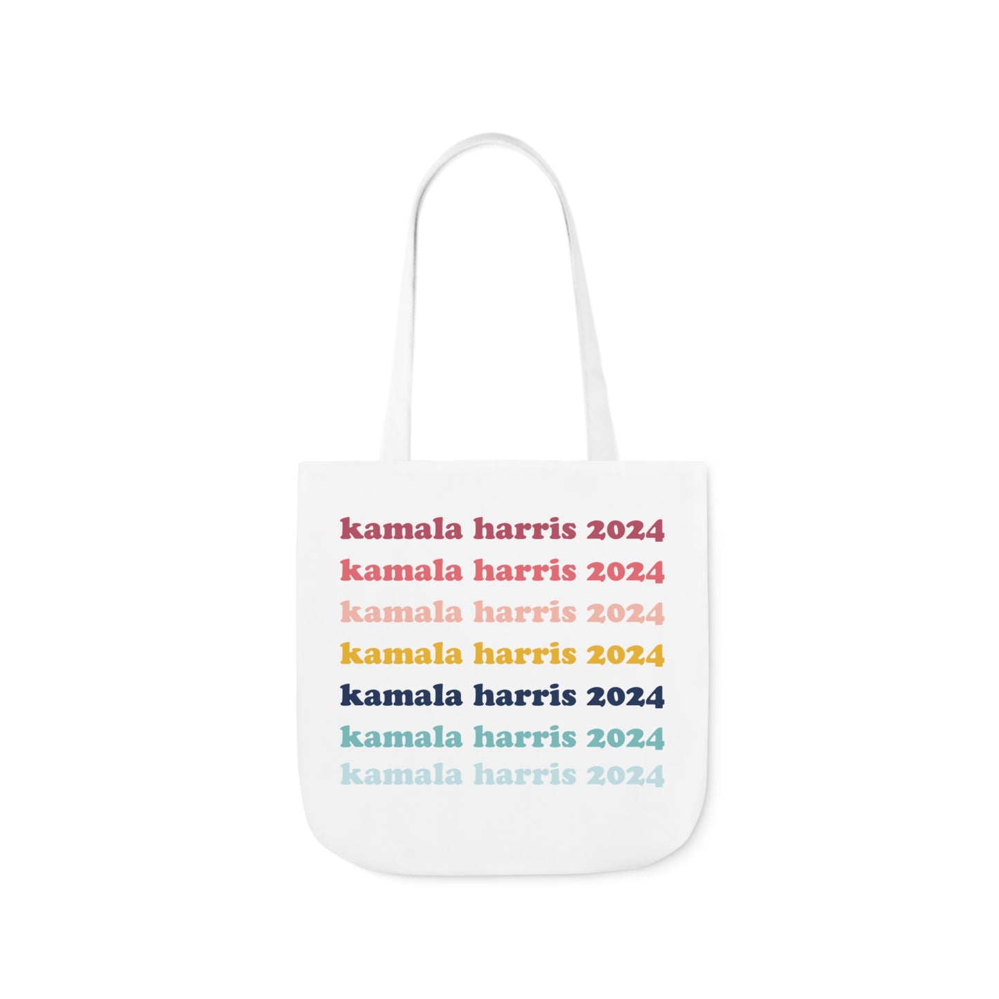 Kamala Harris 2024 Retro Rainbow Canvas Tote Bag