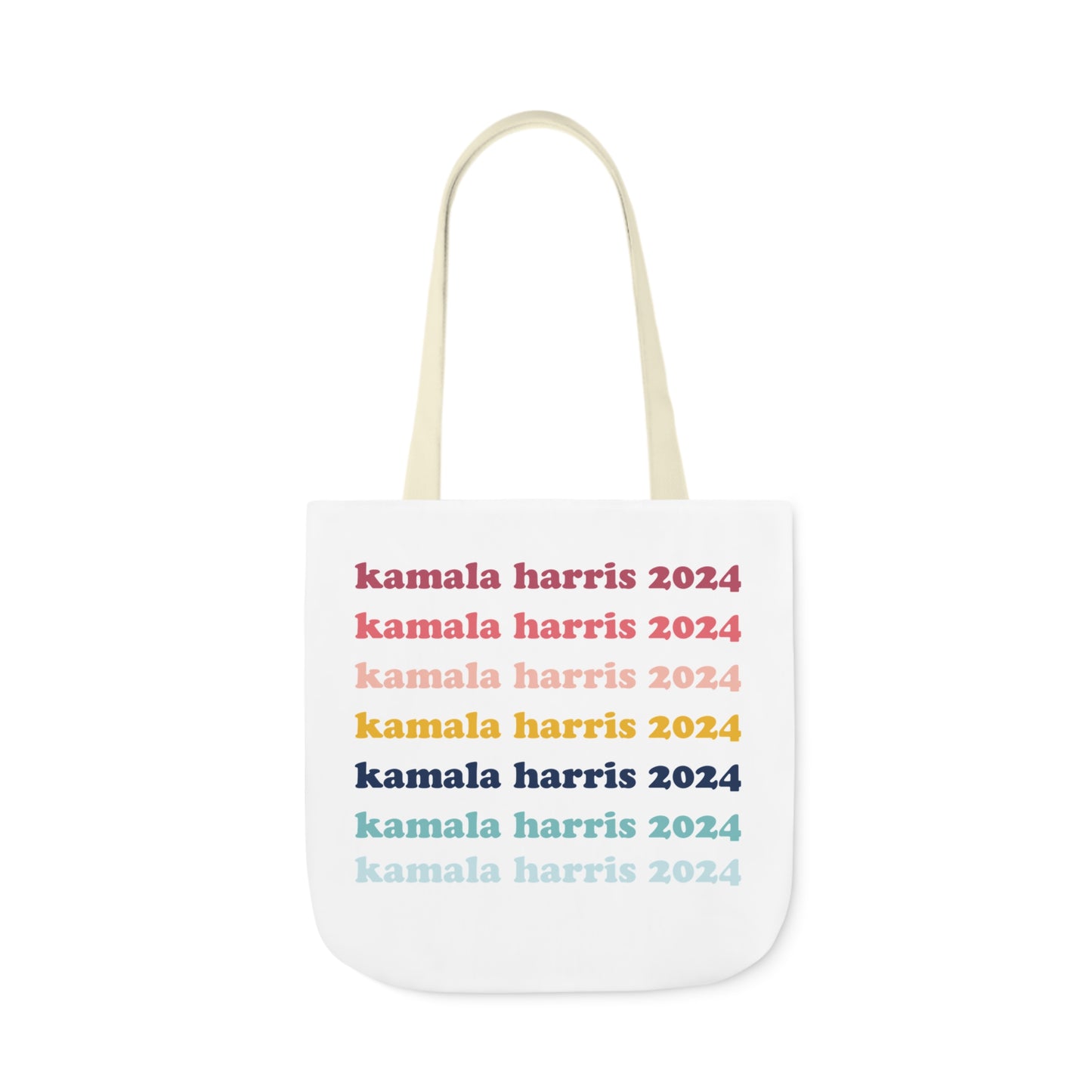 Kamala Harris 2024 Retro Rainbow Canvas Tote Bag