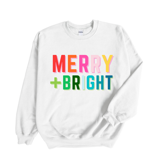 Merry + Bright Rainbow Sweatshirt