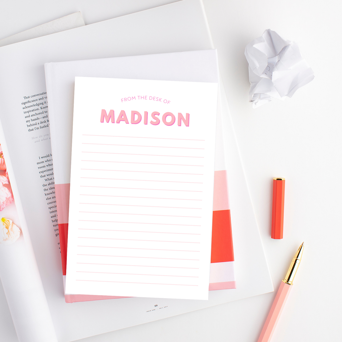 Personalized Modern Bold Notepad