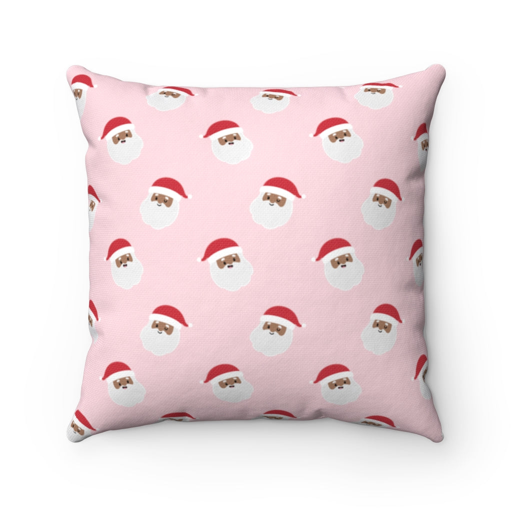 Papa Santa Pink Joyful Merry & Black Pillow