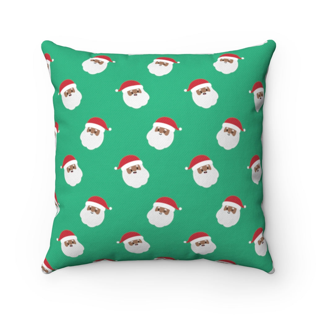 Green Joyful Merry & Black Pillow