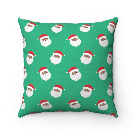 Green Joyful Merry & Black Pillow