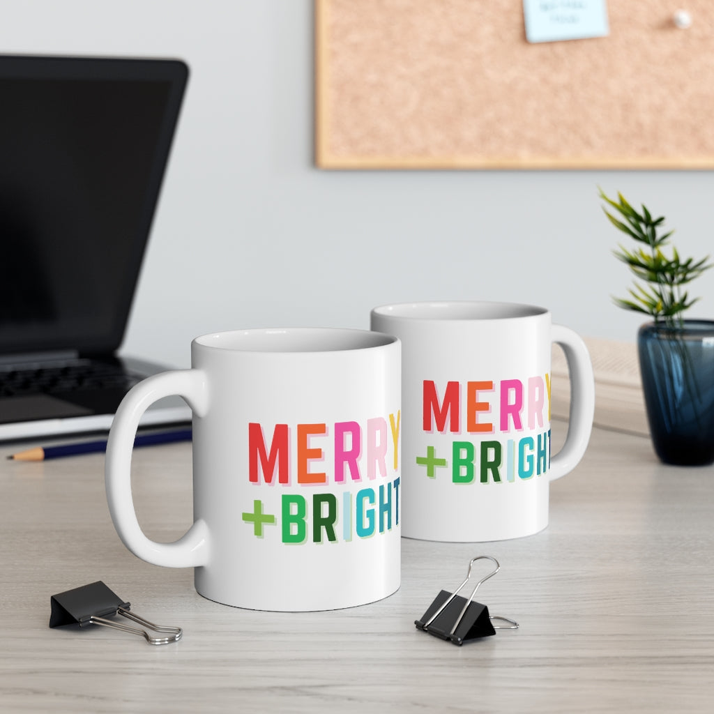 Merry + Bright Rainbow Mug