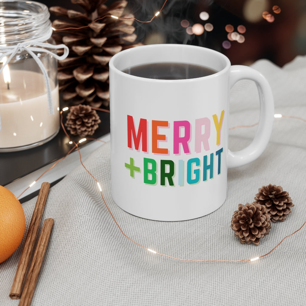Merry + Bright Rainbow Mug