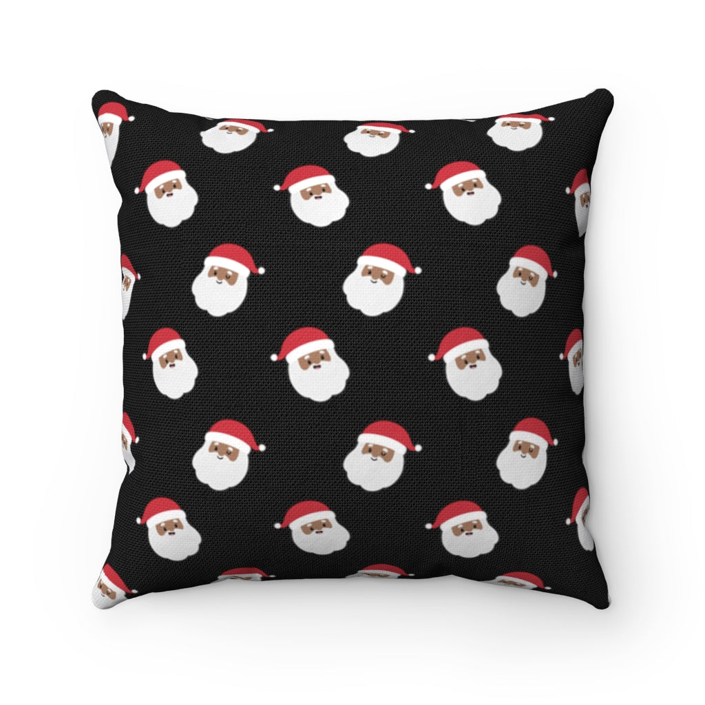 Papa Santa Black Joyful Merry & Black Pillow