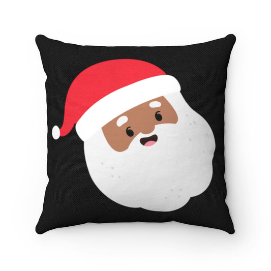 Papa Santa Black Joyful Merry & Black Pillow