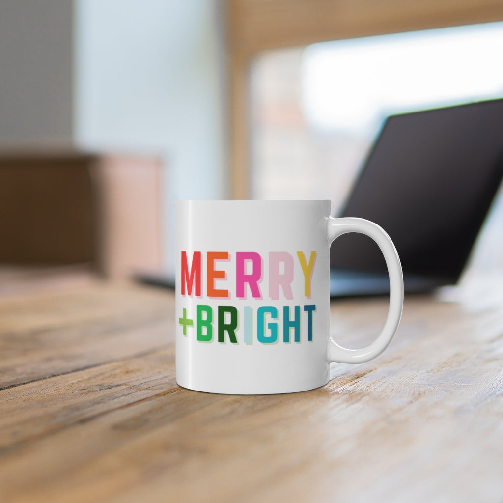 Merry + Bright Rainbow Mug