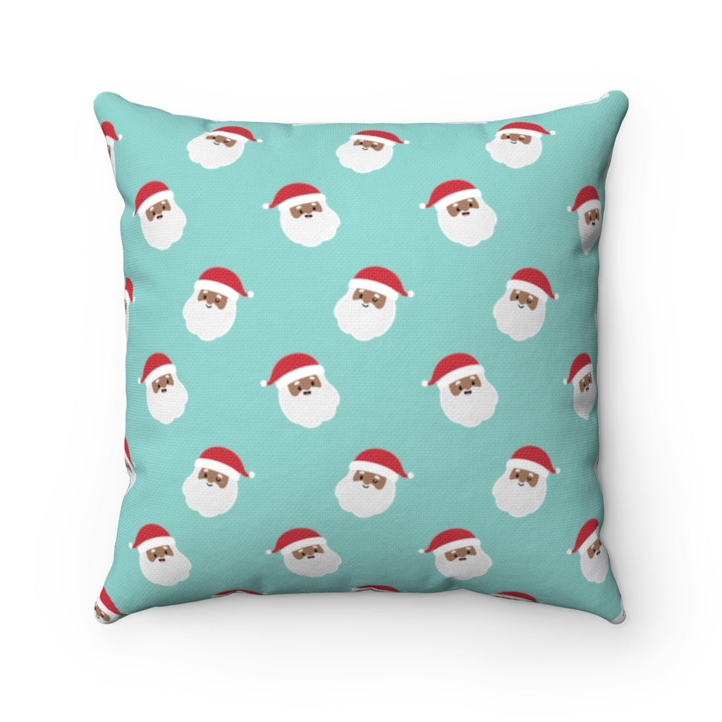 Turquoise Joyful Merry & Black Pillow