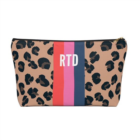 Personalized Leopard Striped Pouch
