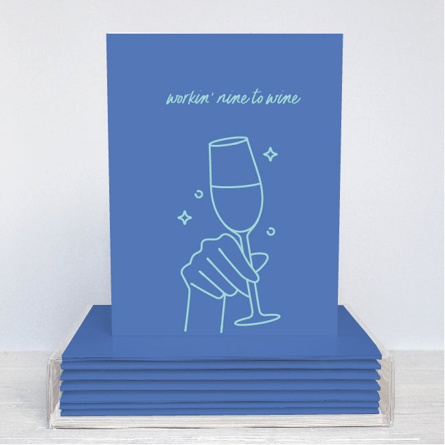 Workin' Nine to Wine folded cards