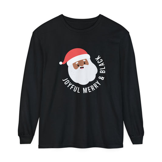 Joyful, Merry and Black Long Sleeve Tee