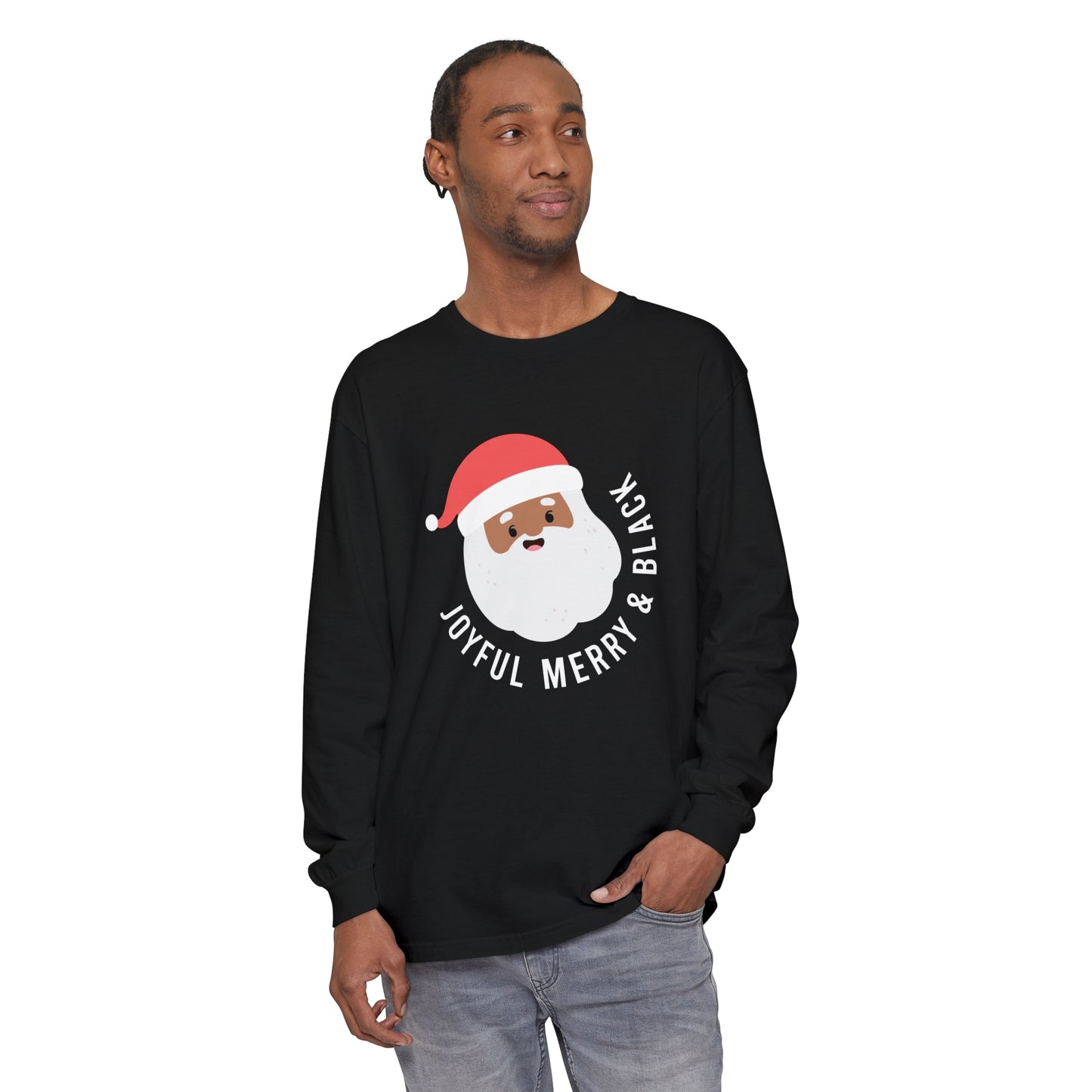 Joyful, Merry and Black Long Sleeve Tee