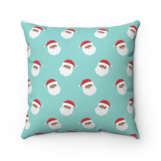 Turquoise Joyful Merry & Black Pillow