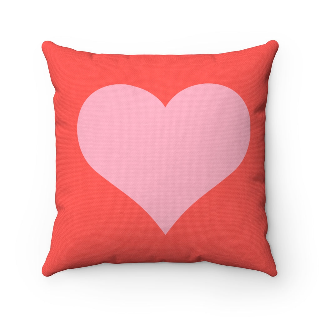 Pink + Red Heart Pillow