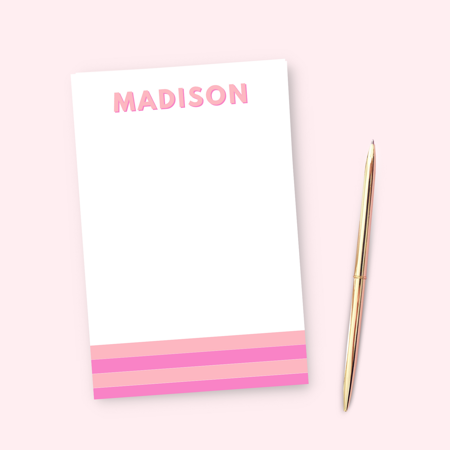 Personalized Modern Bold Stripes Notepad