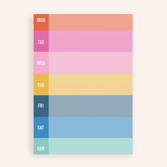 Rainbow Stripes Weekly Notepad